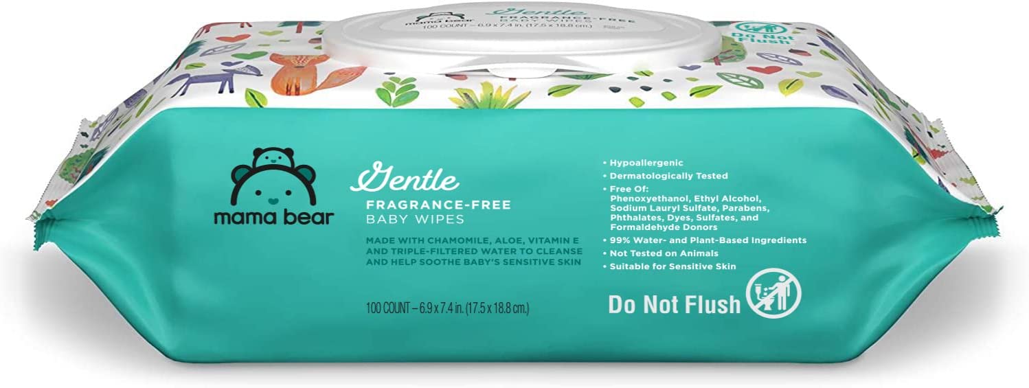 Brand - Mama Bear Gentle Fragrance-Free Baby Wipes, Hypoallergenic, 800 Count, 100 Count (Pack of 8) - Image 2